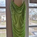 Hello Molly  Bright Green Ruched Mini Dress Photo 1