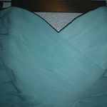 David's Bridal 16 Spa Strapless Crinkle Chiffon Formal Dress Plus in Fresh Aqua Photo 7