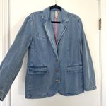 Anthropologie Dolan Left Coast Denim Boyfriend Blazer Jacket Women's Small Blue Photo 3