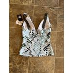 DKNY  Printed V-Neck Tankini Top Size Medium Photo 7