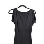 Karen Millen Black V-Neck Jersey Drape Flutter Sleeve Maxi Wrap Dress US 6 Photo 4