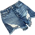 Good American Bombshell Shorts Size 0/25 Denim Medium Wash Distressed High Rise Photo 8
