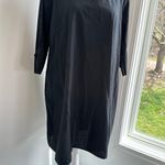 Oak + Fort Lagenlook Cottage Oversized XS Black Cotton Shift Dress Pockets Photo 2
