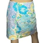 Lilly Pulitzer  White Label 6 Light Blue Yellow White King Crab Printed Skirt Photo 2