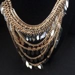 Nicole Miller Layered Gold & Pewter Byzantine necklace set Photo 0