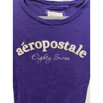 Aeropostale Shirt Large Purple Stretch Spell Out Embossed Logo Y2K Shorter Sleev Photo 2