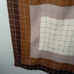 PAOLI | Brown Blush Pink ivory/Beige Square Pattern Scarf Knot | 35" x 35" Photo 2
