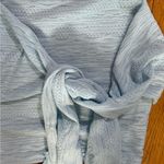 Pretty Little Thing BABY BLUE TEXTURED BANDEAU TIE DRAPE BODYCON DRESS Photo 4