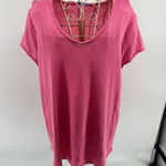 J. McLaughlin Women’s Linen Blend V-neck Short Sleeve T-shirt Size Large Photo 0