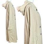 Free People  FP One Longline Waffle Knit Landon Jacket Trench Coat in Sand XL NWT Photo 7