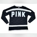 PINK - Victoria's Secret PiNK Victoria’s Secret Black Hockey Jersey Graphic Pullover Sweatshirt Top XS Photo 5