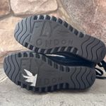 Fly London Yama Navy Blue Suede Leather Platform Wedge Booties Lace Up Back Photo 8