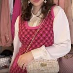 ZARA PLAID KNIT Sleeveless Mini A-Line Dress w/ Round Neckline Size S Pink NEW Photo 7