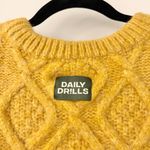 Daily Drills Mustard Yellow Chunky Oversized Cable Knit Wool Sweater Size M/L Photo 4
