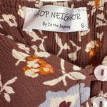 Pinkblush  Boho Brown Floral Empire Waist Ruffle Hem Maternity Midi Dress Small Photo 6