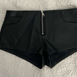 Edikted  Leather Microshorts with zipper front and pockets Photo 0