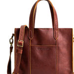 Portland Leather Goods Lola Tote Pebbled Leather Bag Brown Photo 0