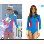 Aviator Nation Color Block Long Sleeve Surf One Piece Swimsuit XS Photo 1