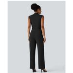 Halara NWT  Women's Size Medium Sleeveless Jumpsuit Belted Pocket Photo 1