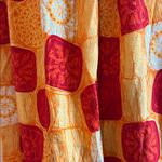 Vintage Made in Hawaii Elegant Red and Yellow Patchwork Maxi Dress Size 14 Photo 6