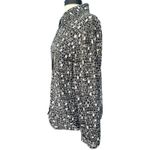 Chico's  Abstract Geometric Print Button Up Black Jacket Lrg 2 Business Casual Photo 2