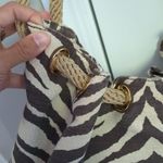 Michael Kors Tiger Print Marina Canvas Tote Bag with Rope Handles Brown Photo 2