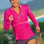 Title Nine  Swift Half Zip Shirt Top Longsleeve Waves Texture in Hot Pink Size S Photo 1