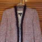Neiman Marcus ESCADA Exclusive For Tweed Checked Jacket with Brown Trim Size 34 Photo 1