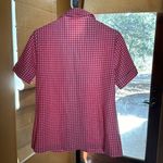 Vintage Handmade Red and White Gingham Picnic Check Button Up Top Size Large Photo 5