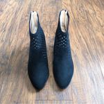Kaari Blue  • Karin perforated ankle boots black faux suede vegan point toe heel Photo 2