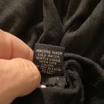 Justify  large casual high neck black ribbed long sleeve blouse with rose on neck Photo 4