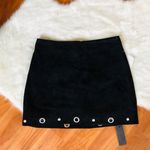 BLANK NYC NWT Grommet Suede Skirt in Castle Black Photo 3