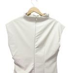 Anthropologie NWT  Maya Faux Leather Mini Dress Size 12 Cream Cowl Neck Ruched Photo 6