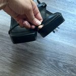 BP  Ankle Black Strap Platform Heels Vegan Sexy Sandals 8.5 Photo 8