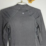Lululemon Think Fast Long Sleeve Heathered Herringbone Heathered Black Size 4 Photo 4