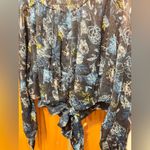 Bishop and Young  Jasmine Print Smock Neck Blousel Size M ties on lower back Photo 8