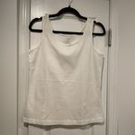L.L. Bean Size S White Scoop Neck Cotton Stretch Tank Top Photo 0
