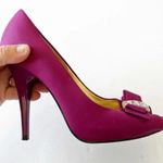 Nina NY Fuchsia Pink High Heel Peep Toe Pumps Size 6.5 Rhinestones Barbie Party Photo 1
