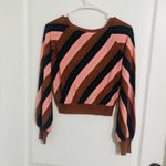 Foxiedox Brand New No Multi Metallic Striped Crop Sweater Size Medium For Women Photo 4