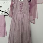 Indian Party Dress Bollywood Wear Designer Pakistani Glitter Gown Wedding suit Pink Size L Photo 2