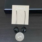 Black CZ Stone Slip on Hook Drop Earrings Photo 6