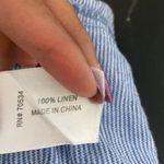 Orvis  blue white linen draw string pockets cropped pants preppy lightweight Photo 7