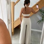 ZARA Wide Leg Jumpsuit Ecru Romper Coctail Part Night Out Date Shower Wedding Photo 4