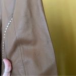 Vintage G Collection Genuine Leather Moto Jacket Contrast Stitch Belt Camel Tan Photo 7