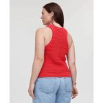 Madewell Crochet-Knit Crewneck Sweater Tank Top Watermelon Red Size S NWT Photo 1