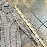 Femme of Dallas Western Boho Long Sleeve Button Down Geometric Top Green Size L Photo 7