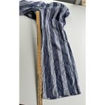 Old Navy  New Women’s Linen Blend Pants Wide Leg Blue White Stripes Sz L Pull On Photo 5
