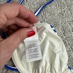 We Wore What NWT  Ruched underwire top coastal blue offwhite micro stripe Photo 7