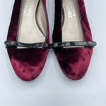Salvatore Ferragamo  Red Velvet Ballet Flats Comfort Shoes Womens 8.5 Slip On Photo 3