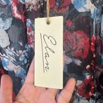 Elan  Vibrant Sheer Floral Tie-Front Work Blouse Size M Photo 1